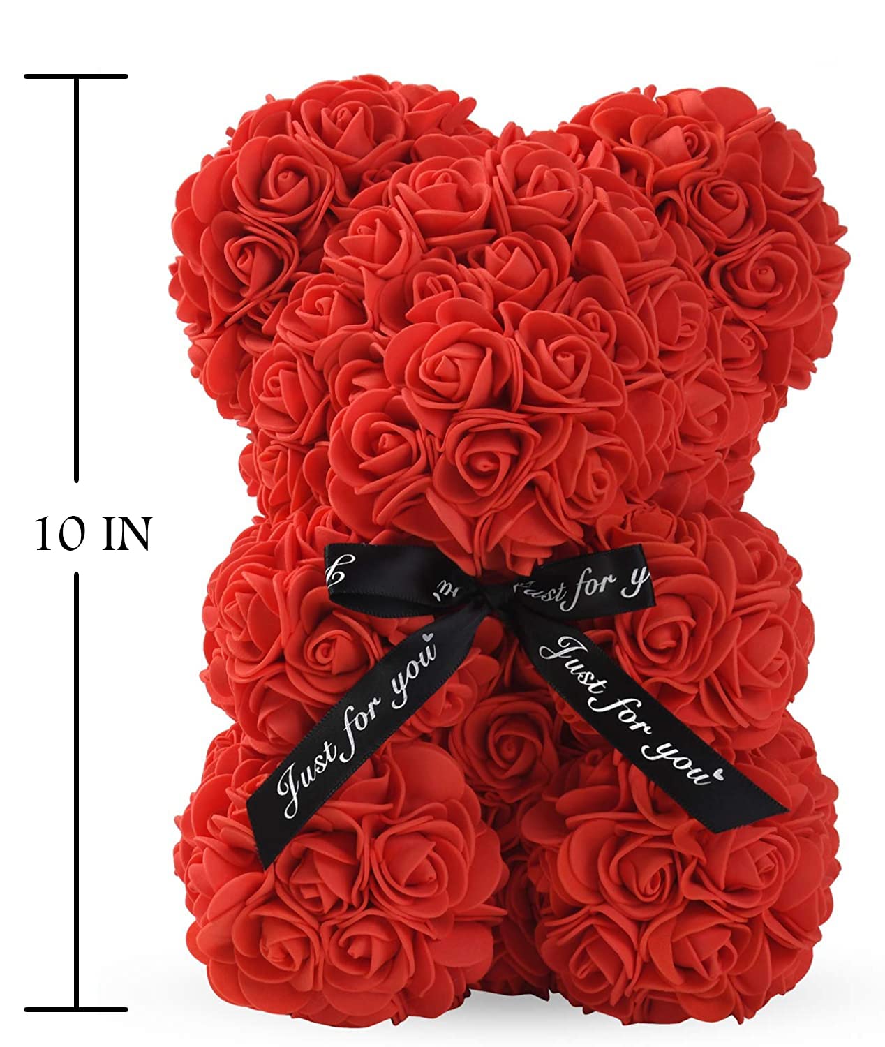 Rose Foam Flower Teddy Bear Cub with Box – The Perfect Gift for Him and Her for Valentine's Day, Mother's Day, Birthday, Wedding, or Anniversary