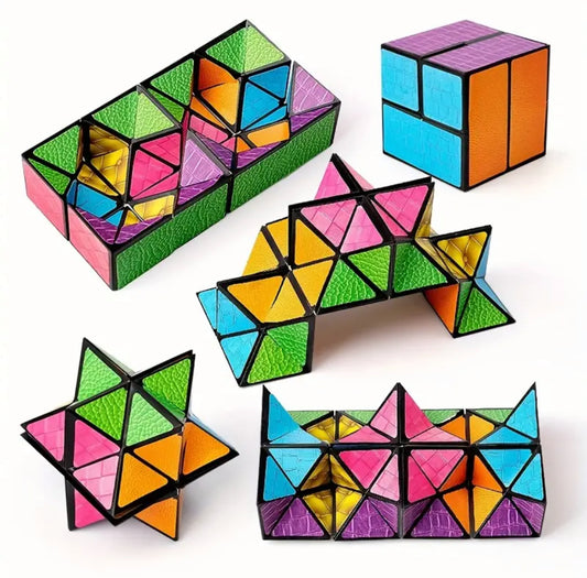 Infinity Magic Cube - 3D Hexagon Puzzle for Youngsters, Space Geometry Flip Toy, Brain Boost & Relax, Mixed Colors, ABS Material