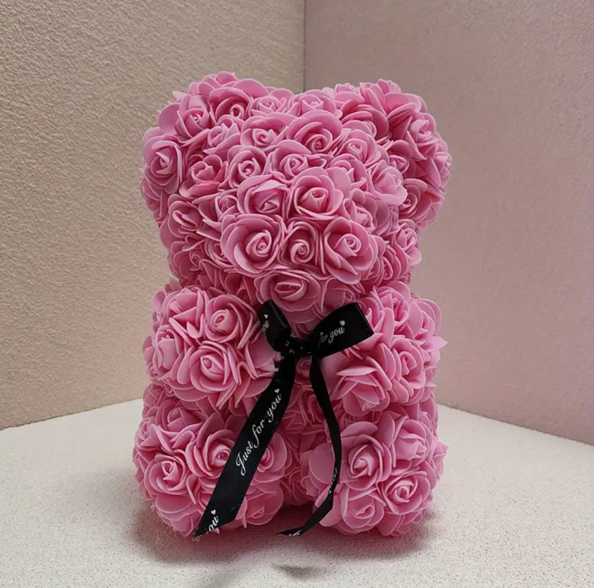 Rose Foam Flower Teddy Bear Cub with Box – The Perfect Gift for Him and Her for Valentine's Day, Mother's Day, Birthday, Wedding, or Anniversary