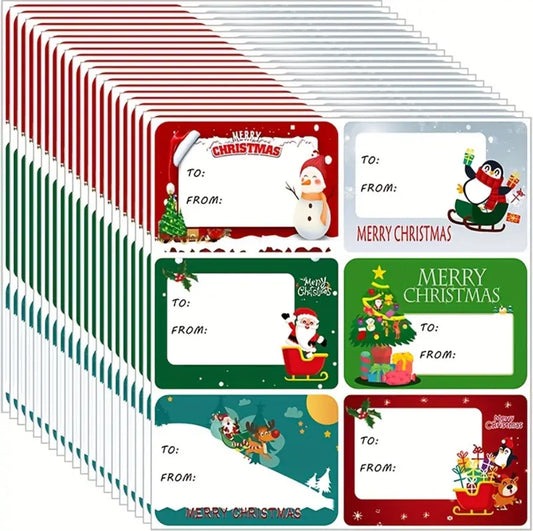 90pcs Christmas Sticker Tags - Self-Adhesive, Paper Material with Christmas Name Tag for Festive Greeting