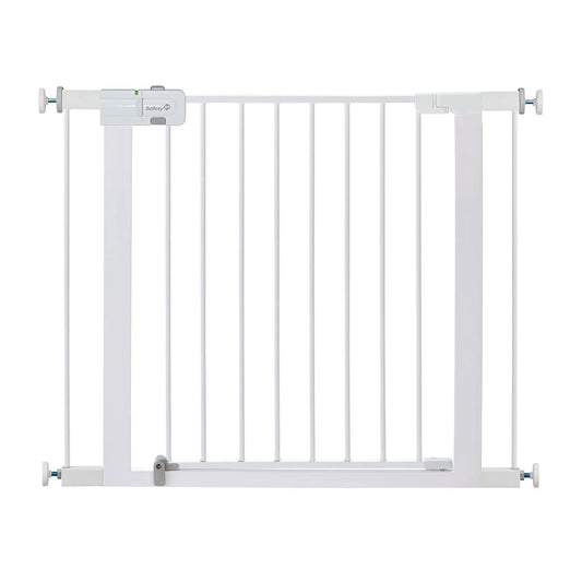 Safety 1st Metal Auto-Close Baby Gate with Magnetic Latch, 28” Tall, Fits Openings 29-38”, Includes 2 Extension Panels & 4 Wall Cups