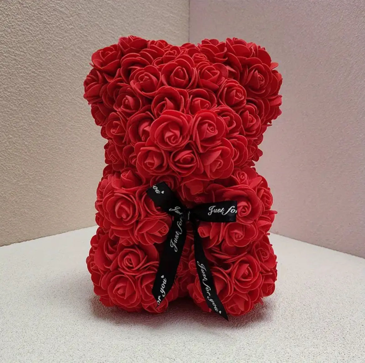 Rose Foam Flower Teddy Bear Cub with Box – The Perfect Gift for Him and Her for Valentine's Day, Mother's Day, Birthday, Wedding, or Anniversary