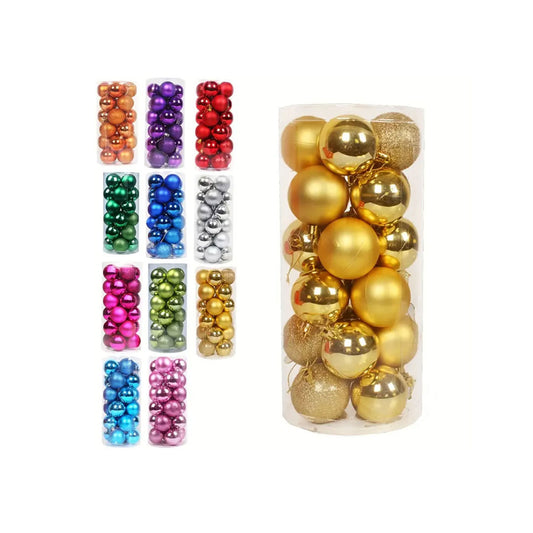 24pcs Christmas Hanging Ball Ornaments For Holiday Christmas Party Decoration, Xmas Tree Decorations