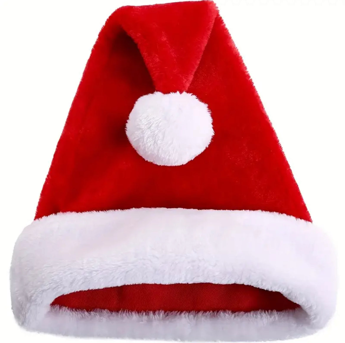 Christmas Santa Hat Thickened, Enlarged Long Plush, Breathable Decoration & Clothing, Holiday Gift Idea for Children and Adults