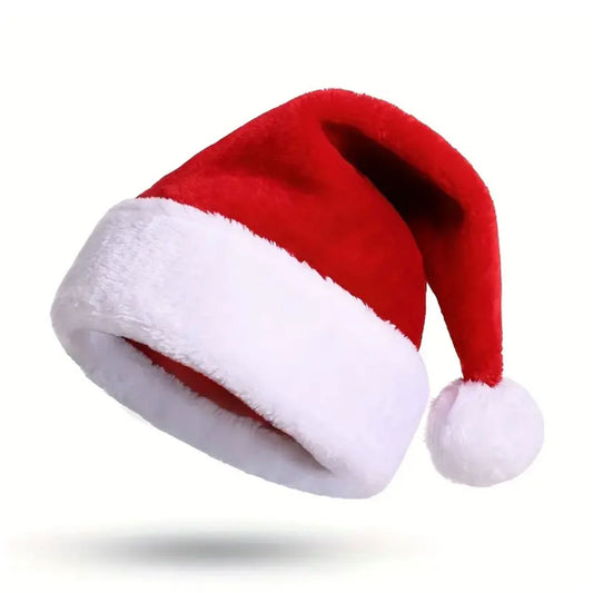 Christmas Santa Hat Thickened, Enlarged Long Plush, Breathable Decoration & Clothing, Holiday Gift Idea for Children and Adults