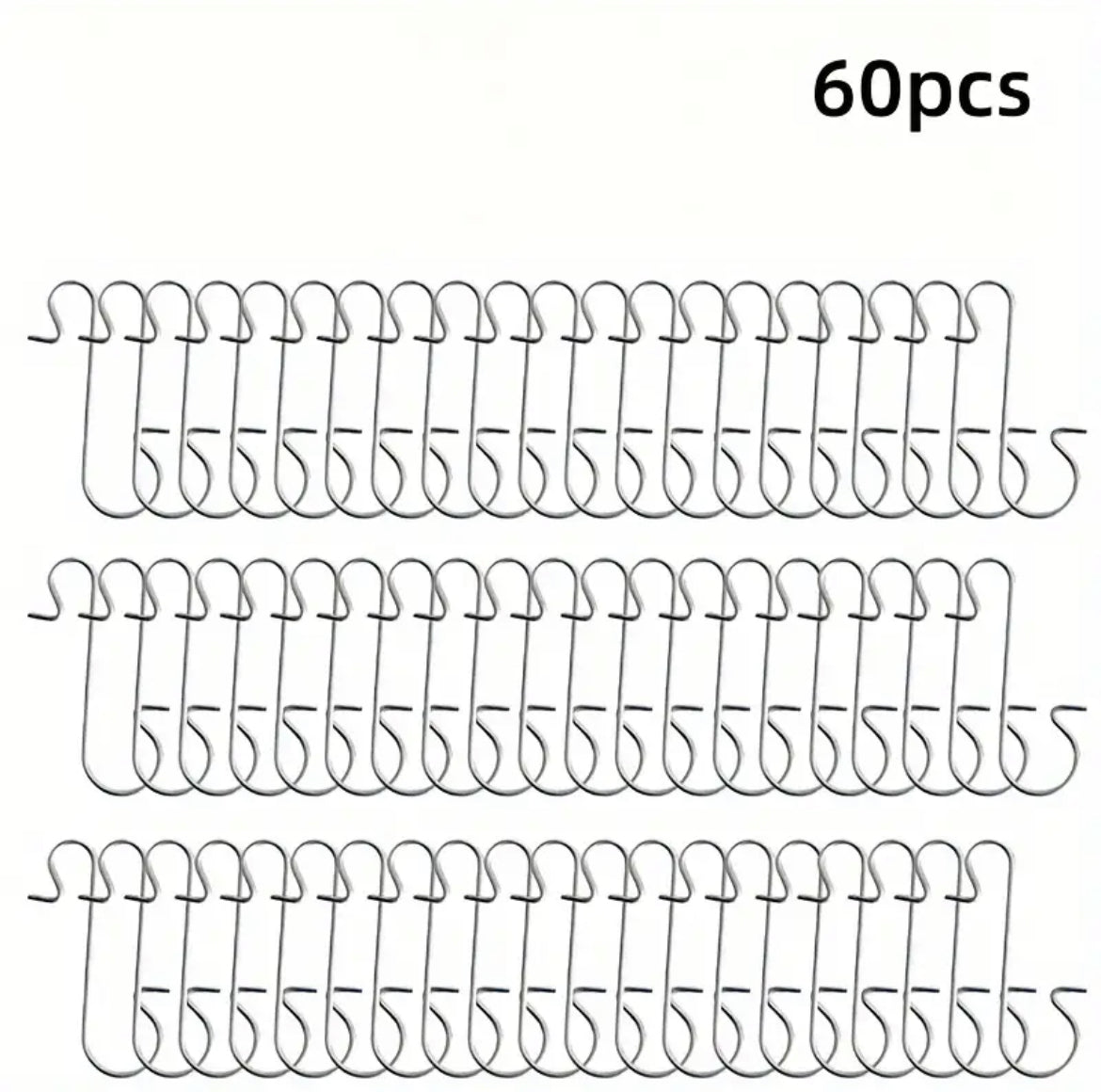 60pcs Christmas Ornament Hooks Ornament Hangers Christmas Metal Wire Silvery Golden Hooks Red Green Hooks For Christmas Tree Decoration Easter Gift