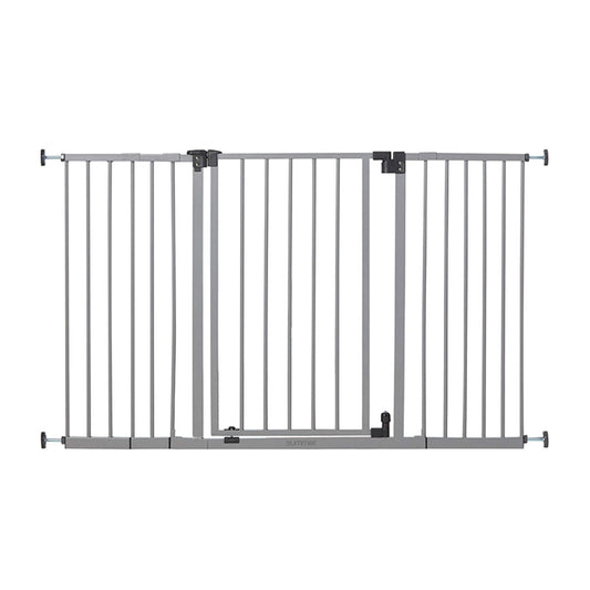 Summer Infant Secure Space Extra Wide Safety Baby Gate, Fits Openings 28.5'-52', Slate Gray Metal Finish, for Doorways and Stairways, 30” Tall Walk-Through for Baby and Pet