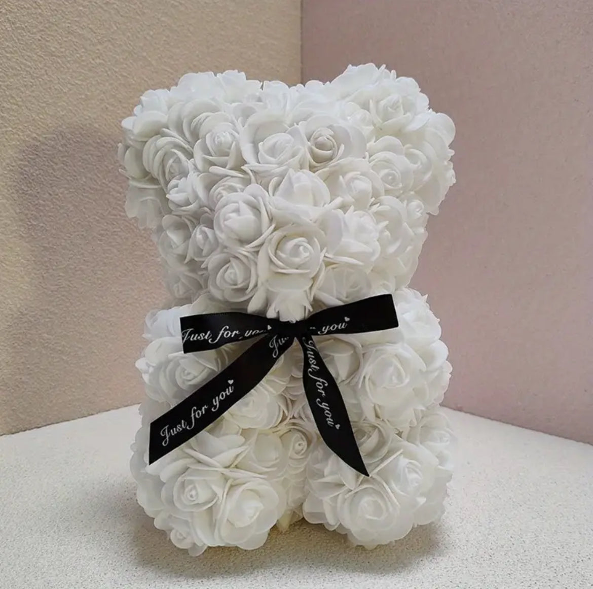 Rose Foam Flower Teddy Bear Cub with Box – The Perfect Gift for Him and Her for Valentine's Day, Mother's Day, Birthday, Wedding, or Anniversary