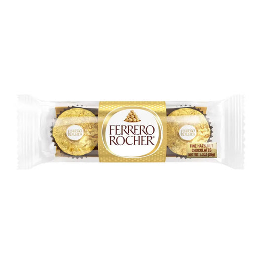 Ferrero Rocher Fine Hazelnut Chocolates Candy - 1.3oz/3ct