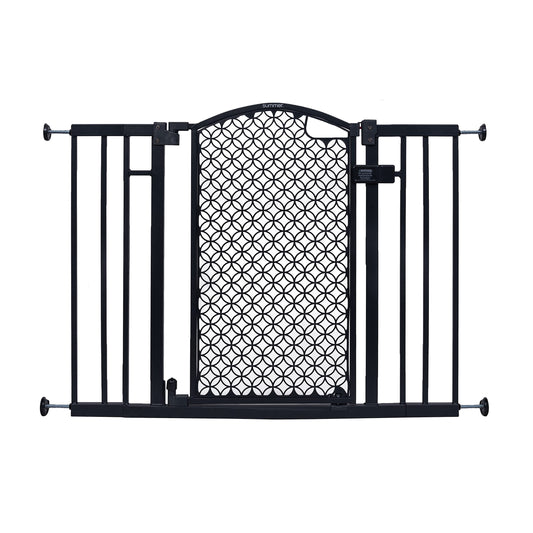 Summer Infant Modern Home Safety Baby Gate, Fits Openings 28-42” Wide, Gray Metal and Plastic, For Doorways and Stairways, 30” Tall Walk-Through Baby and Pet Gate